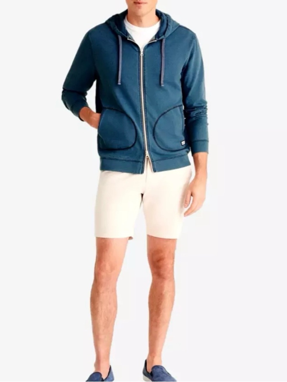 JOHNNIE-O Sampson Full-Zip Men’s Golf Hoodie in Laguna Blue
